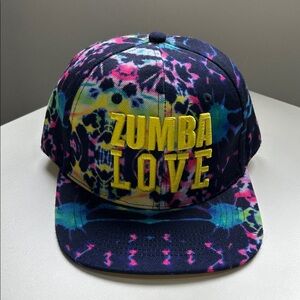 Zumba Fitness Tie-Dye Snapback Hat with Yellow Embroidery